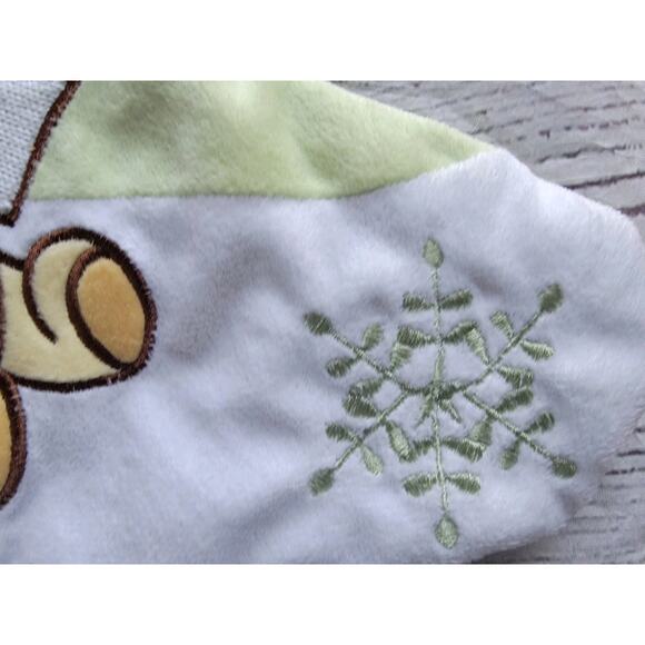 Winnie the Pooh Christmas Stocking Winter Wonders 18in Pastel Green Snowflakes - Picture 4 of 8